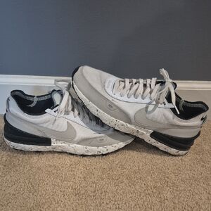 Nike White and Black Athletic Shoes Waffle